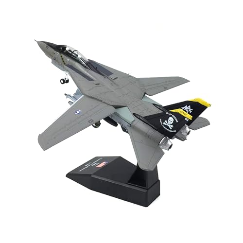 Enatuhter 1/100 Scale F-14 Tomcat Diecast Alloy & Plastic Fighter Jet Model Plane with Stand, Metallic, Perfect for Military Enthusiasts