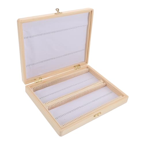 Abaodam Microscope Slide Holder Kids Portable Microscope Pocket Blood Educational Container Wood Specimen Tray