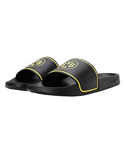 PUMA PUMA Unisex Slide Sandal, Black Cyber Yellow, 9 US Women