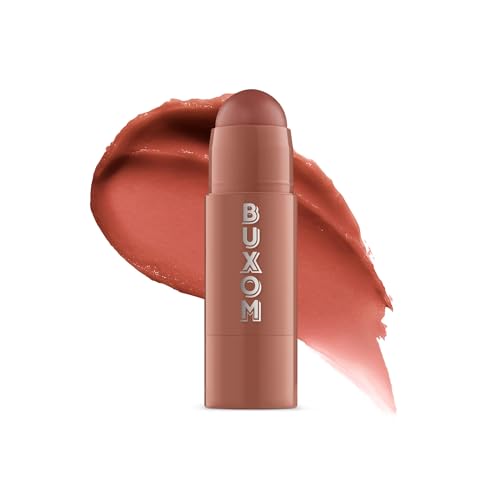 BUXOM Power-Full Plumping Lip Balm, Tinted Lip Balm Plumper, Enhancing Lip Moisturizer, Hydrating & Smoothing Peptide Lip Treatment, Cruelty-Free