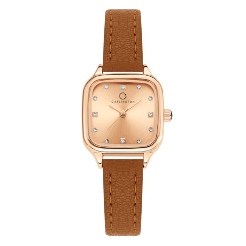 Image of Carlington Aura Series Analog Women Wrist Watches with Premium Leather Belt Strap | Premium Fashion Watches for Ladies | CT - 201