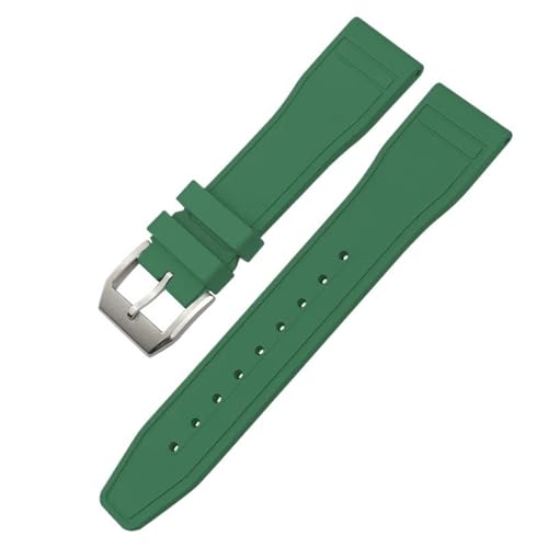 CEKGDB Correa de reloj FKM de 20 mm, 21 mm, 22 mm, suave fluororubber FKM para IWC Big Pilot Portofino TOP GUN Herramientas de correa de reloj de goma natural (color: pin verde, tamaño: 21 mm), 21mm,