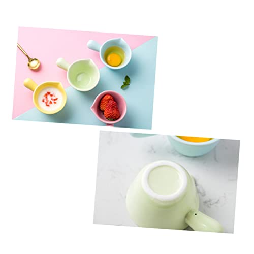 KICHOUSE Milk Pan Mini Milk Jugs Microwaveable Cooking Pot Mini Frying Pan Porcelain Cookware Cereal Bowls Sauce Serving Dish Fruit Bowl Coffee Creamer Ceramic Cookware Green