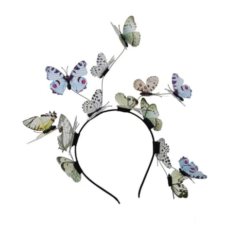 Butterfly Headband Fascinators – Grey Butterfly Crown Clip Headband for Women, Crazy Hair Day Accessories for Girls, Butterfly Hair Accessories for Tea Party Wedding Halloween Costume (grey) image 3