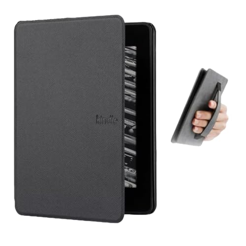 Capa Para Kindle 11ª Geração 2024 e 2022 (C2V2L3 e RS23CV) – Função Liga/Desliga - Suporte Alça - Fechamento Magnético - Sistema de Hibernação - Cores (Preto)