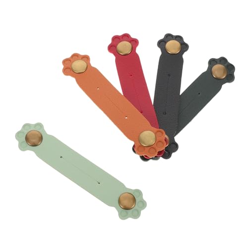 LIGIGWASH 5 Piezas Bodera de auriculares de la del gato almacenamiento de cable de auriculares soporte para cable soporte para cordón cuero pu