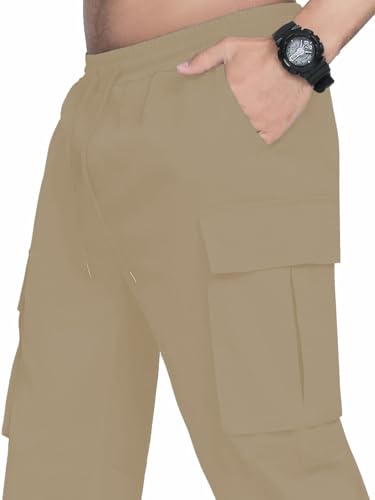 Image of LookMark Men's Cargo Pants Stylish and Comfortable | Men's Cargo Pants with Multiple Pockets | Ideal for Casual Wear, Outdoor Activities, and Everyday Use