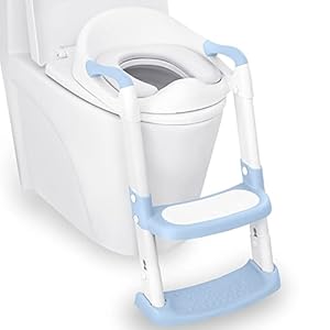 JASSONE® Potty Training Seat, Toddler Step Stool, 2 in 1 Potty Training Toilet for Kids, Baby Seat with Splash Guard and…