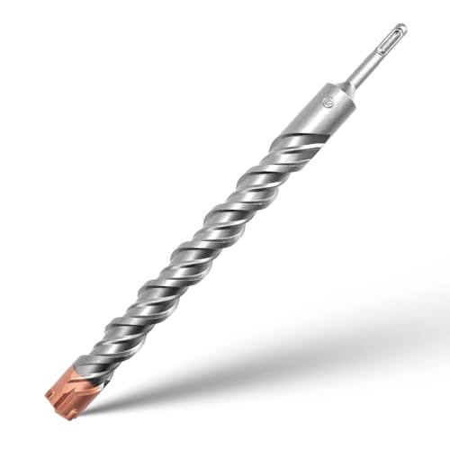 SDS Plus Professionell Hammerbohrer Betonbohrer mit 4 Hartmetall Schneiden Fliesenbohrer Metallbohrer Steinbohrer Betonbohrer Schlagbohrmaschine Bohren für Beton, Naturstein, Ziegelmauer 32mm x 350mm