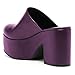 YDN Women Casual Block Heel Mules Cozy Platform Chunky Sandals Closed Toe Slip On Clog Party Dress Daily Shoes Size 8.5 Dark Purple