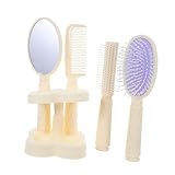 Mikikit 4 Stück 4 Stück Haarstyling Kamm für Damen mit Massagebürste Lockenwickler Glättkamm...