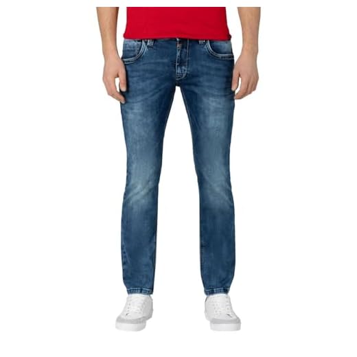 Timezone Herren EduardoTZ Slim Jeans, Blau (White Aged Wash 3201), W38/L32