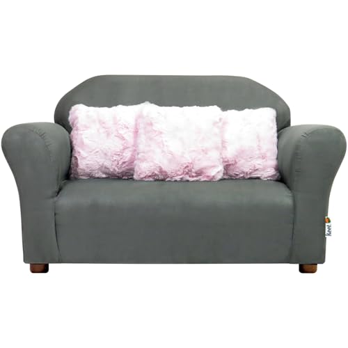 Keet Roundy Toddler Sofa with Wooden Frame and Microsuede