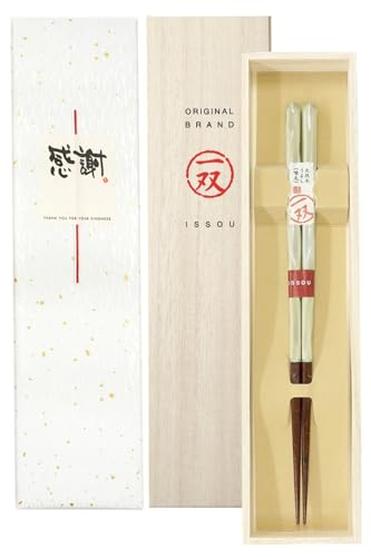 お箸 一双 天女の舞 男性用 一膳 桐箱入り (水引シール感謝)