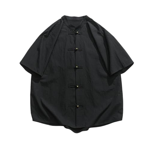 Chemise Hanfu pour homme style chinois rétro à col montant et manches moyennes