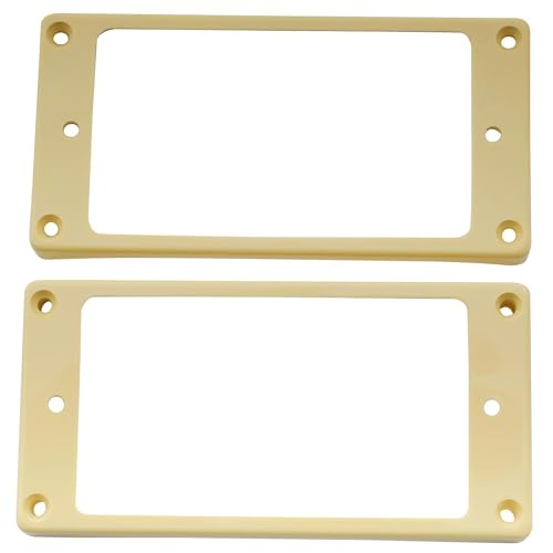 Musiclily Pro Guitarra Marco Pastilla Humbucker de Plástico Inferior Curvada Pickup Frame Rings para Guitarra Electrica China Epiphone, Crema