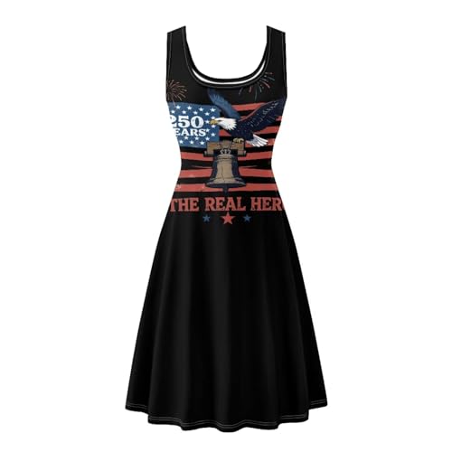 Image of Women Stylish Tank Dresses Sleeveless Round Neck Midi Casual Dress with Pocket for Summer