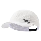 Gvatasz Waterproof Short Brim Baseball Caps for Men Short Bill Hats for Women Ponytail Running Outdoor Sports Sun Hat,White