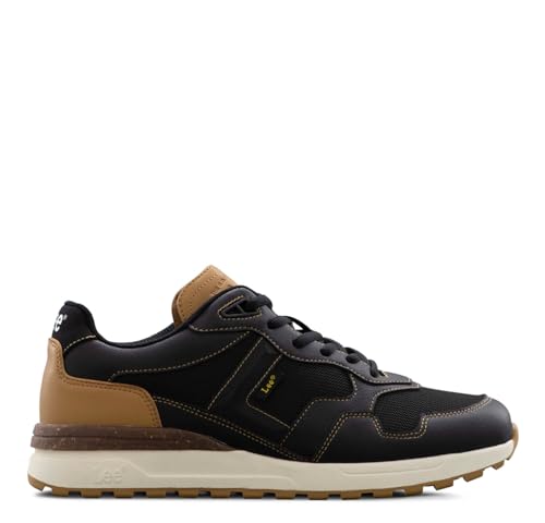 Baskets Lee Damien homme noir et marron 40 EU aux finitions soignées