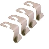 HOUSE DAY Car Seat Headrest Hooks for Car Back Seat Organizer Hanger Storage Hook Car Purse Holder fit Universal Vehicle Women Bag Clothes Coats Grocery Bags Car Hooks 4 Pack (Beige)