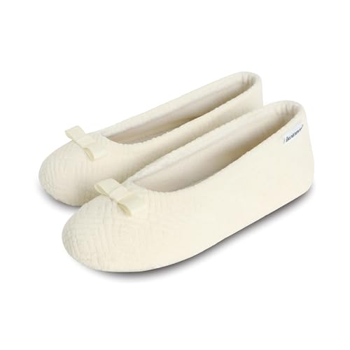 Image of isotoner Women's Diamond Microterry Ballerina Slippers
