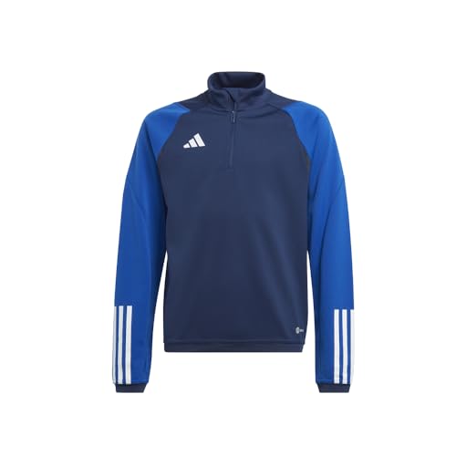 adidas Kids Boys Tiro23 Long Sleeve Quarter Zip Soccer Cleats Moisture Wicking - Blue - Size XL
