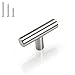 Gobrico 15 Pack Satin Nickel Single Hole T bar Kitchen Cabinet Handles Knobs Stainless Steel Cupboard Drawer Dresser Pulls Overall Length 2Inch/50mm
