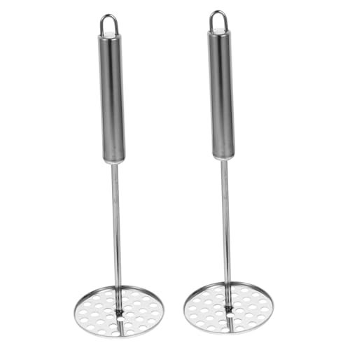 GRIRIW 2Piezas Aplastador De Patatas Inoxidable Prensa Manual con Mango para Patatas y Otras Verduras Herramienta De Cocina