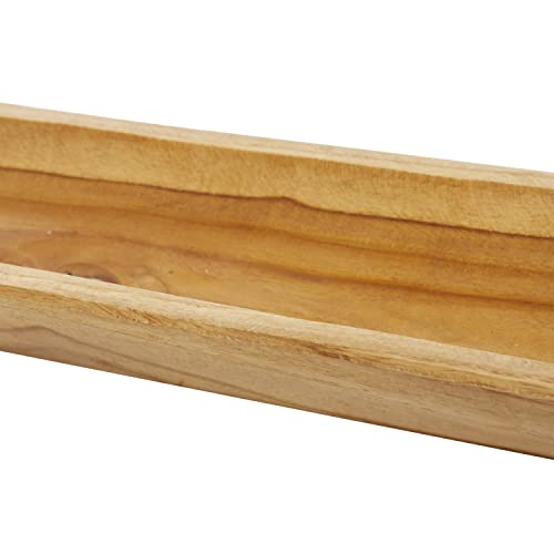 Deco 79 Teak Wood Handmade Live Edge Tray, 27" X 6" X 3", Brown #TOP4