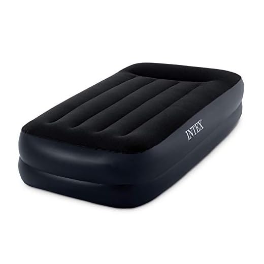 Intex Pillow Rest Raised Airbed with Built-in Pillow and Electric Pump, Twin, Bed Height 16.5"