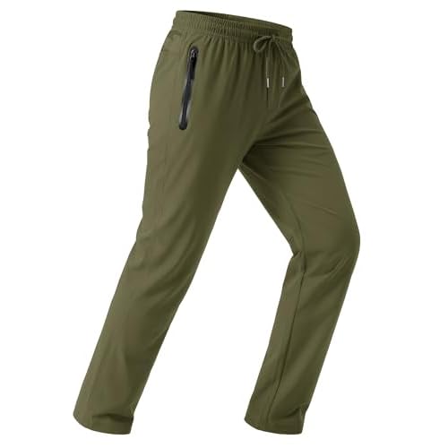 MAGCOMSEN Men's Lightweight Hiking Pants Quick Dry Stretch Running Workout Casual Sweatpants with Zipper Pockets