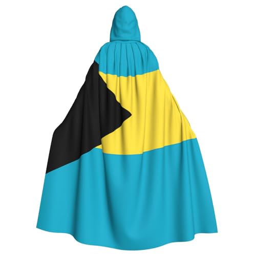 WHJSHOP Flag of the Bahamas Picture Adult Hooded Cape Cloak for Halloween, Role-playing Costumes, and Theme Parties