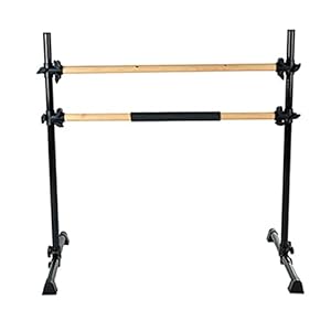 QERNTPEY Ballet Bar Portable Anti-Slip Adjustable Ballet Barre Bar Pad for Home Gym Double Stretching Freestanding Dance Equipment Capacity Stable Enjoy Training (Color : Black, Size : 120x120x71CM)