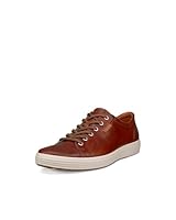 ECCO Men's Soft 7 Long Lace Leather Sneaker, Cognac, EU 42/US 8-8.5