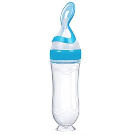Silicone Squeeze Serial Feeding Bottle Food Dispensing Spoon Fruit Feeder for Newborn Baby Kids for 6 to 12 Months Baby (Assorted Color, 90 ml)-image-11