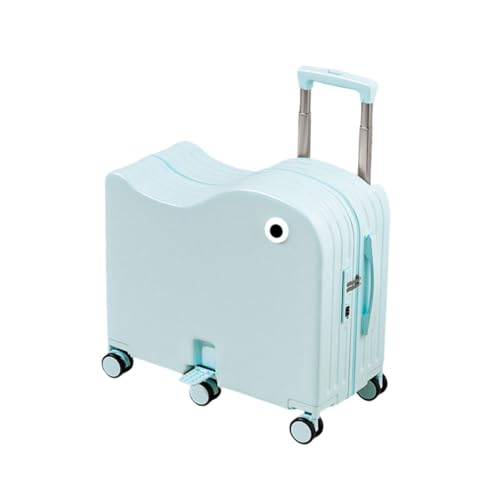 Maleta plegable para niños con portavasos lateral, bloqueo de contraseña, diseño de pedal para comodidad de viaje, Blue, 50,80 cm (20 pulgadas)