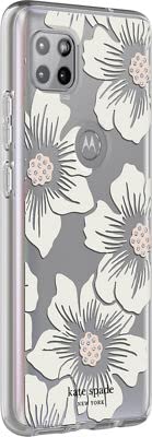 Kate Spade New York Protective Hardshell Case for Motorola One 5G ACE Hollyhock Clear