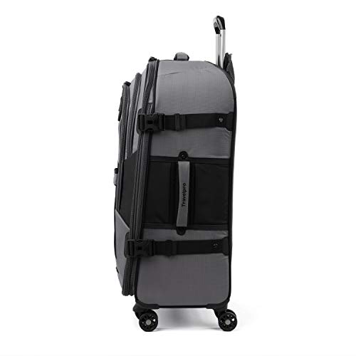 Image of Travelpro Bold Softside Expandable Check in Spinner Luggage, Check in 26-Inch, Grey /Black
