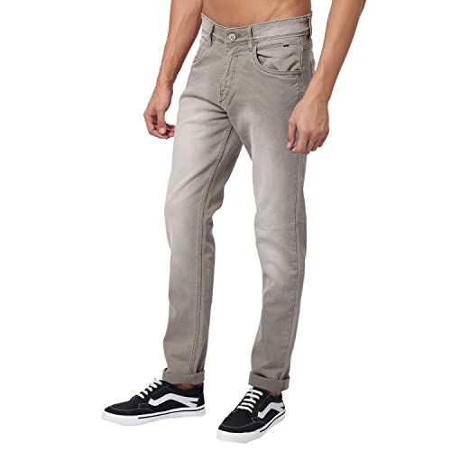 Image of Cantabil Men Blue Cotton Regular Fit Casual Jeans (P MDNM00165 Beige)