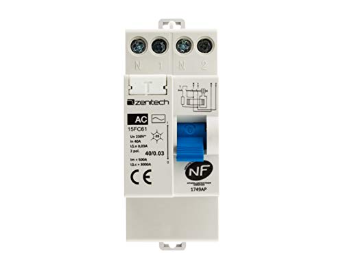 Interrupteur différentiel 40/2 30mA AC peigne 13 mod Zenitech - 5