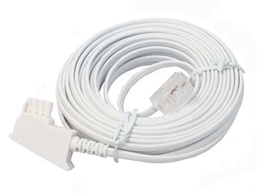G-TELWARE® Routerkabel TAE-F auf RJ45 (8P2C) Anschlusskabel Kompatibel mit DSL ADSL VDSL Fritzbox Internet Router an Telefondose TAE - Weiß (10m, Schneeweiß) Cover