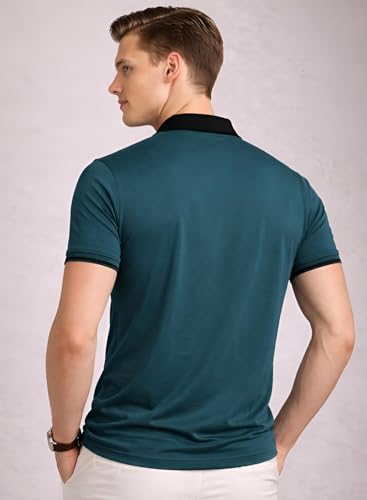 Image of Mens Premium Cotton Polo T-Shirt | 220 GSM Soft Fabric | Casual Stylish Look | Zipper Polo Design Snow White Polo T Shirt | Polo Tshirt for All-Day Wear