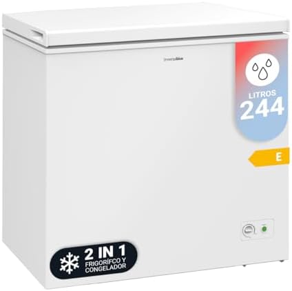 UNIVERSALBLUE Congelador Arc&oacute;n Blanco 244L 2 en 1 | Congelador Ho...