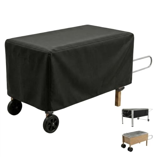 Cover for Compatible with La Caja China #1 #2 and SP Heavy-Duty 600D PVC Oxford with 4 Bottom Buckles & Waterproof Strip All-Weather Windproof Waterproof Pig Roaster Grill Cover