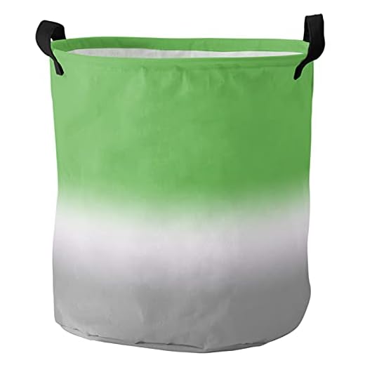 Cesto Para Ropa Sucia Color Degradado Verde A Blanco Grisáceo Bolsa Almacenamiento Duradera Bolsas Cestos Para La Colada, Para Hotel, Lavandería