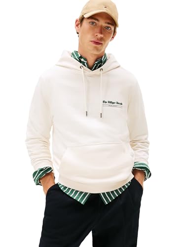 Tommy Hilfiger Men's Medium Weight Cotton Hoodie with Signature Graphic Herald Logo