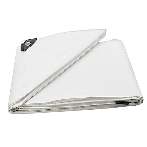 ifundom 1Pc Tarpaulin Cloth Durable White Protective Cover for Car and Truck for Outdoor Use Camping Tents and More with for Secure Fixing