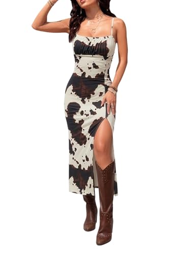 Image of Verdusa Women's Cowgirl Dress Western Rodeo Dresses Country Concert Outfits | Cow Print Dress, Cowgirl Outfits, Western Outfit, Rodeo Outfit, Western Dress, Cowgirl Dresses