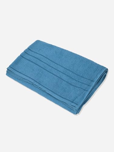 Image of Monte Carlo Essential 100% Cotton Bath Towel | 380 GSM Lightweight & Quick Dry | Soft Absorbent Compact Towel 60x120 cm | Bathroom Towel for Gym, Travel & Daily Use (Jazz) | Insignia Blue