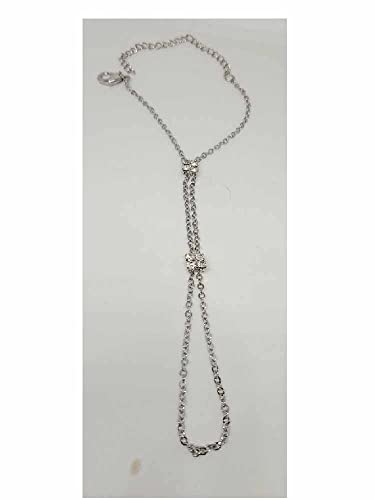 Baciamano plata 2 cuadrados strass con pulsera y anillo 2